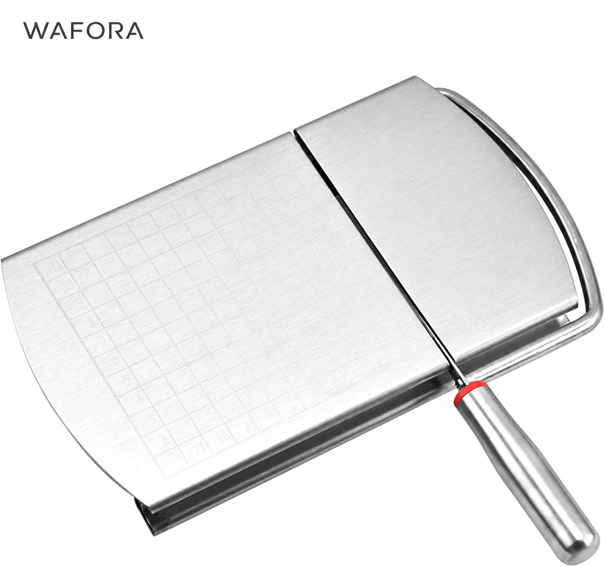 WAFORA SliceBoard cheese slicer shown beside the WAFORA wordmark