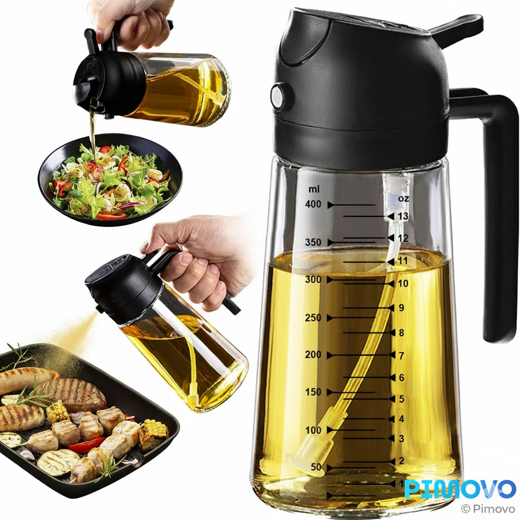 Pimovo™ 2-in-1 Glass Oil Sprayer & Dispenser