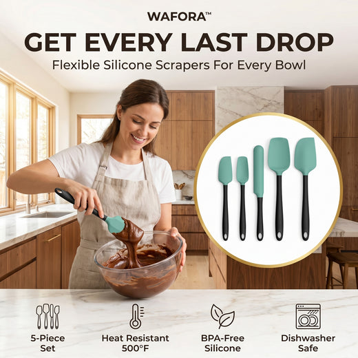 WAFORA™ FlexScraper Set — Espátulas de silicona para hornear y mezclar