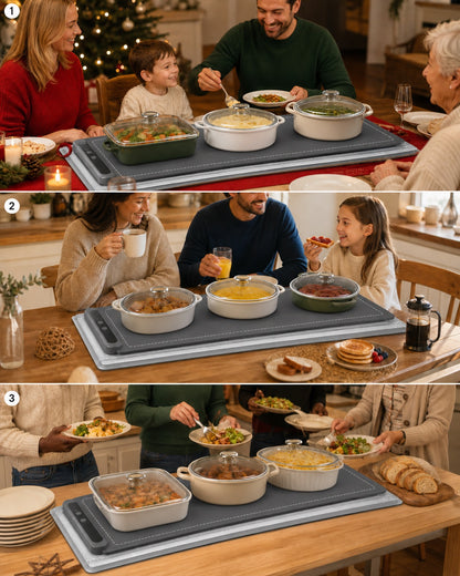 WAFORA TableWarm XL used for dinner, brunch and buffet-style serving