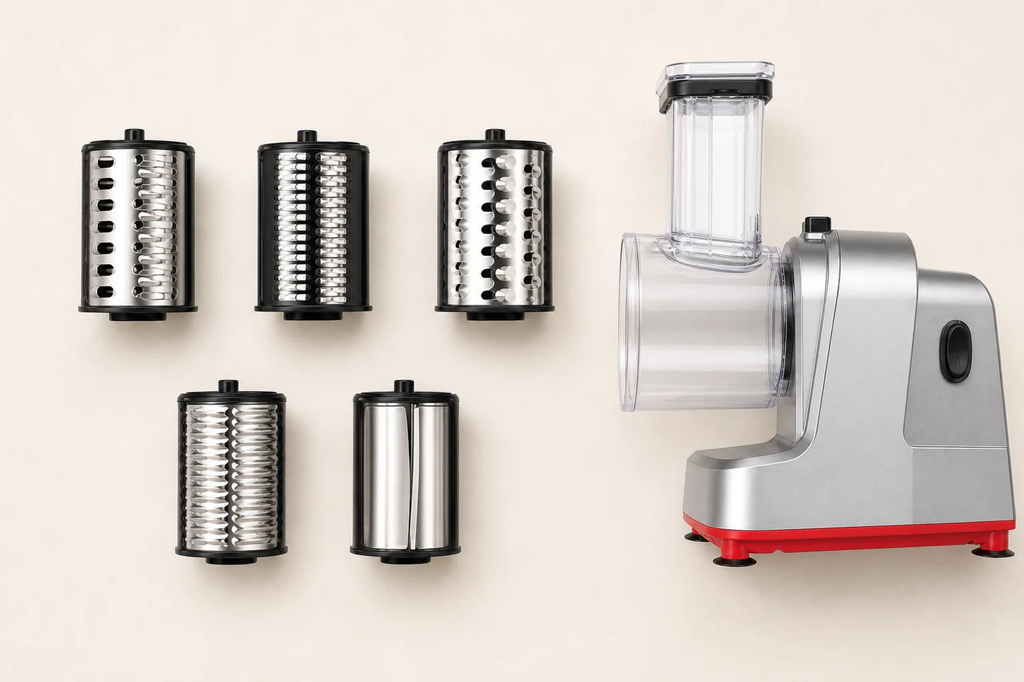 WAFORA PrepFlow main unit with exactly five separate cutting drums