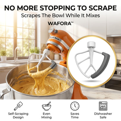 WAFORA™ FlexScrape Beater — Self-Scraping Mixer Attachment