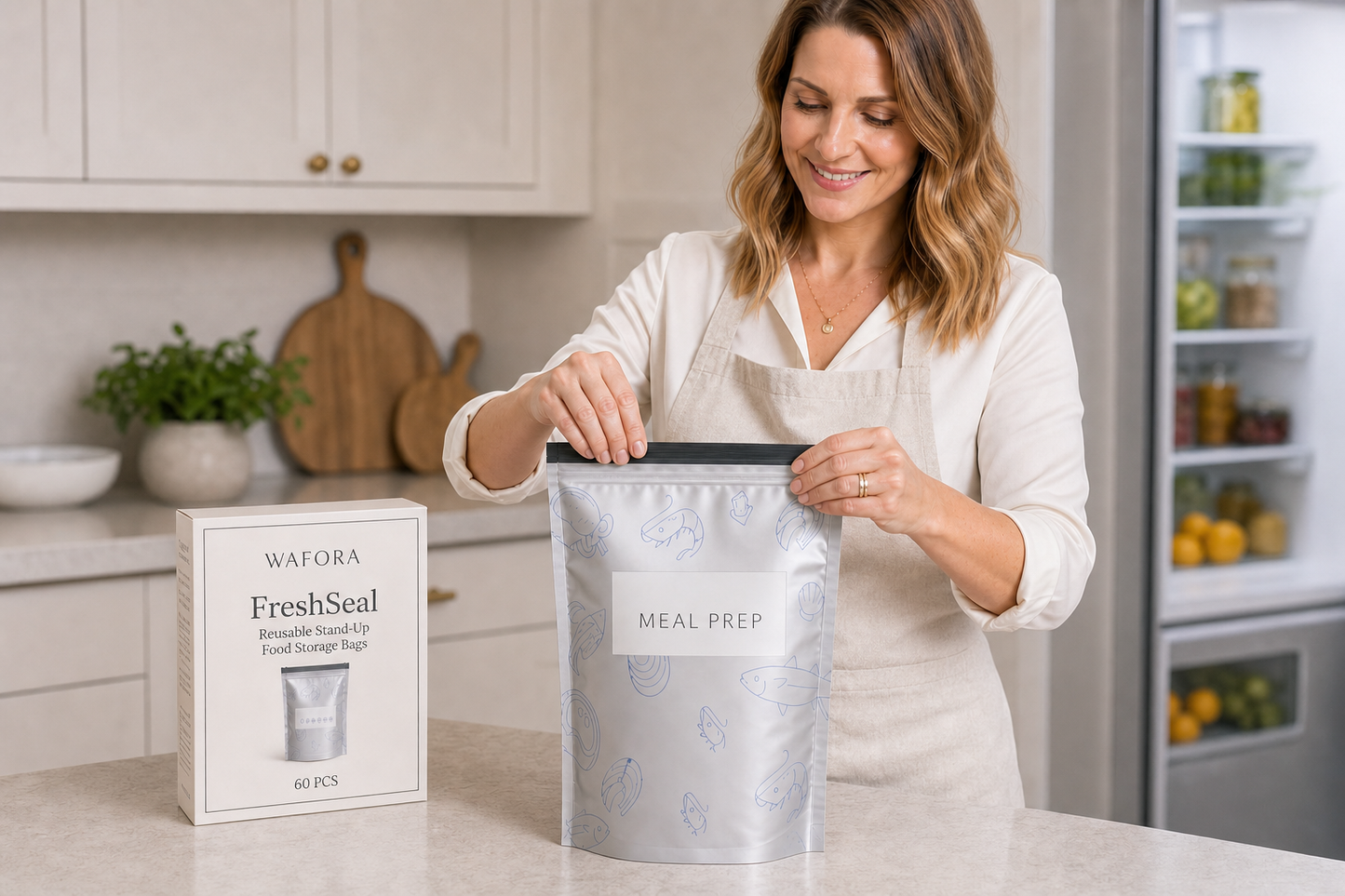WAFORA™ FreshSeal Bags — wielorazowe stojące woreczki do przechowywania żywności