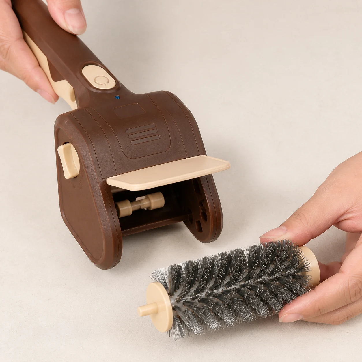 Detached stainless-steel brush head beside the dry WAFORA grill-brush housing.